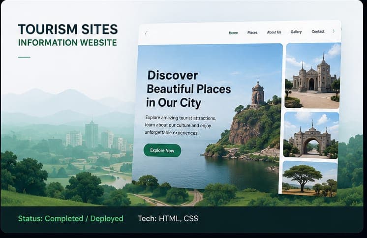 Screenshot of the Tourism Sites Information Website